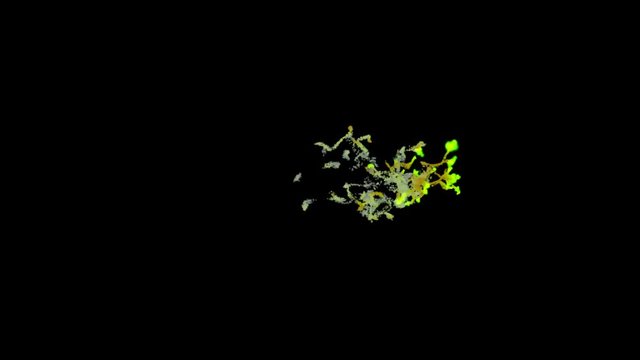 The movement of the Free-form clouds, such as small green leaves, have a yellow tail, 3 movements are left to right, the circular motion and the movement is square