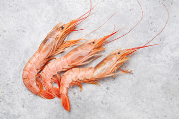Fresh seafood. Langostino shrimps