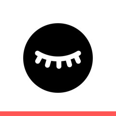 Eyelash vector icon, flat symbol. Simple, flat design isolated on white background for web or mobile app