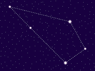 Obraz na płótnie Canvas Sculptor constellation. Starry night sky. Zodiac sign. Cluster of stars and galaxies. Deep space. Vector illustration