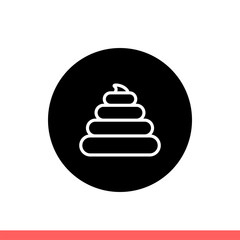 Poo icon, shit symbol. Simple, flat design isolated on white background for web or mobile app