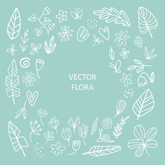 Set of abstract vector florals