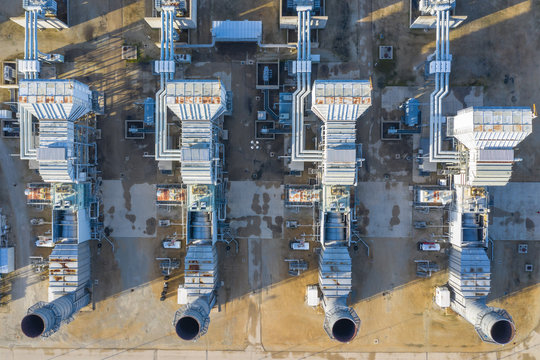 Aerial view of a clean power generation facility in Aurora, IL, United States