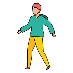 happy man celebrating arms up