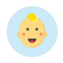 Cute baby face without hair