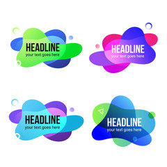 liquid color abstract geometric shapes illustrated as flexible round banners. Fluid gradient elements for banners, logo design, social media post. Futuristic trendy dynamic templates. Abstract gradien