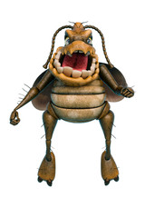 cockroach cartoon floating