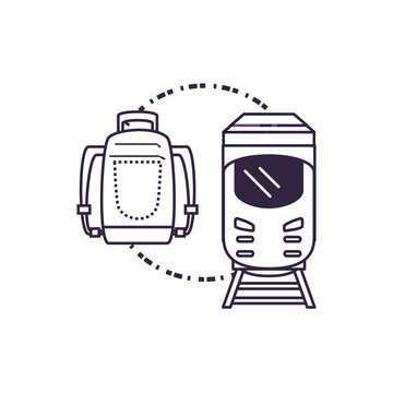 recommend clip art: train travel vehicle with travelbag