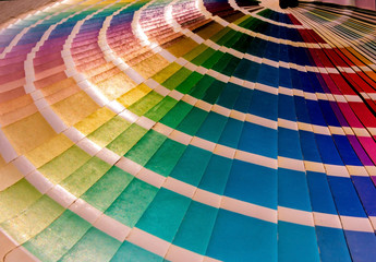 Color palette for interior design, photographed close up.