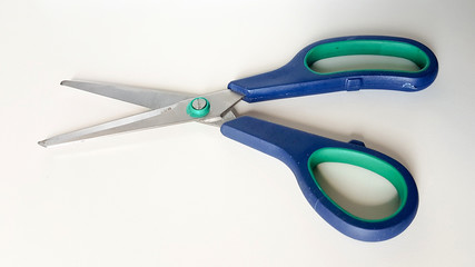 stainless steel scissors with plastic handle