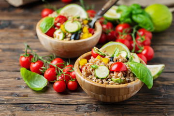Vegan pearl barley salad