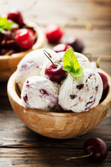ice-cream with cherry