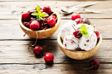 ice-cream with cherry