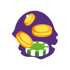 casino games chips with coin