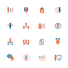 Fototapeta premium Universal business management and human resources icon set. Universal icons for web and mobile. Vector.