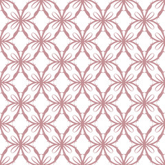 Seamless abstract floral pattern. Geometric flower ornament on a white background. - 278624169