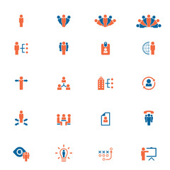 Universal business management and human resources icon set. Universal icons for web and mobile. Vector.