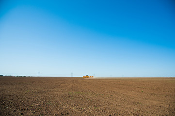 Winter wheat sowing in autumn