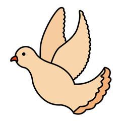 beautiful dove bird flying icon