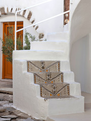 Traditional exterior of greek house on Paros island, Cyclades, Greece