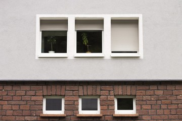 Facade of a german house with six windows (Germany, Europe)