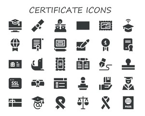 certificate icon set