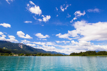 sky over Faaker see in Ausrian Alps, Carinthia region