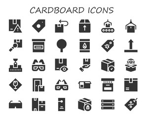 cardboard icon set