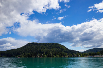 sky over Faaker see in Ausrian Alps, Carinthia region