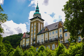 Miskolc, Hungary, May 20, 2019: Castle Hotel Palota in Lillafured, Miskolc.