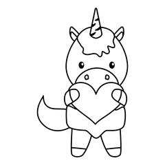 cute little unicorn baby with heart