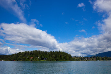 sky over Faaker see in Ausrian Alps, Carinthia region