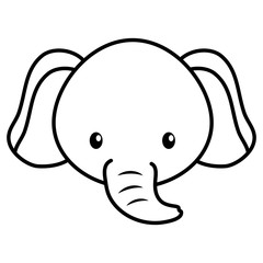 cute little elephant baby head character