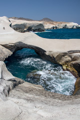 Moonscapes of Sarakiniko beach, Milos island, Greece