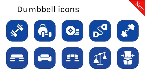 dumbbell icon set