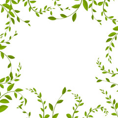 Background with leaves and branches, vector illustration. branches