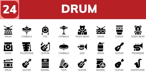 Obraz premium drum icon set