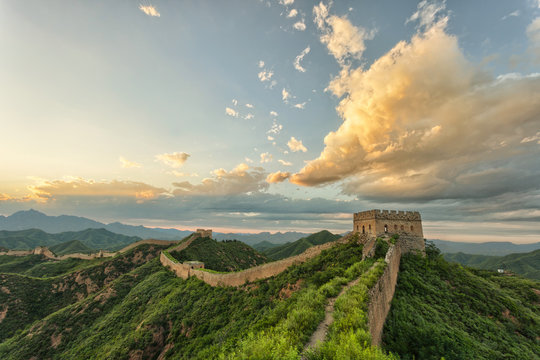 Golden clouds over Great Wall of China