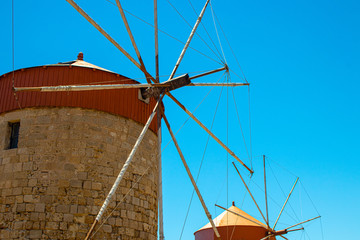 The famous Windmills on the Rhodes, Greece