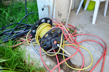 old garden hose and hose