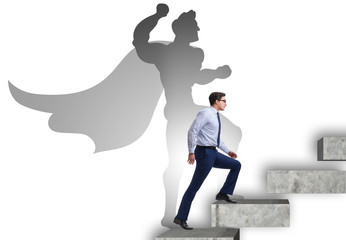 Businessman with aspiration of becoming superhero