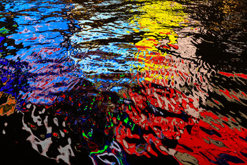 Colorful light reflection on water