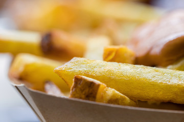 fresh and crispy french fries background