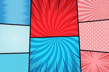 Comic backgrounds colorful composition