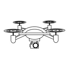 air drone remote control cartoon in black and white
