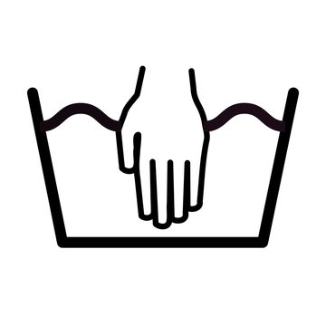 Hand wash symbol icon