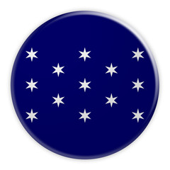 US City Button: Washington Flag Badge, 3d illustration on white background