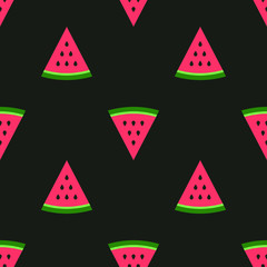 Watermelon pieces. Seamless pattern fruity