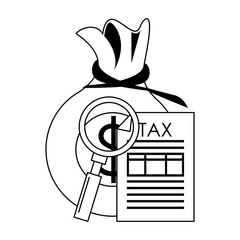 state government tax business cartoon in black and white