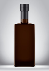 Glass bottle mockup. With foil version